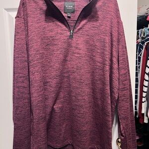St. Albans Men's Burgundy Zip-Up Sweater
